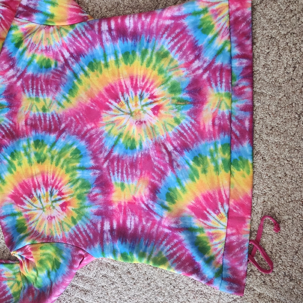 Dolls Kill ClubExx pink tie dye rave oversized hoodie - Picture 6 of 6